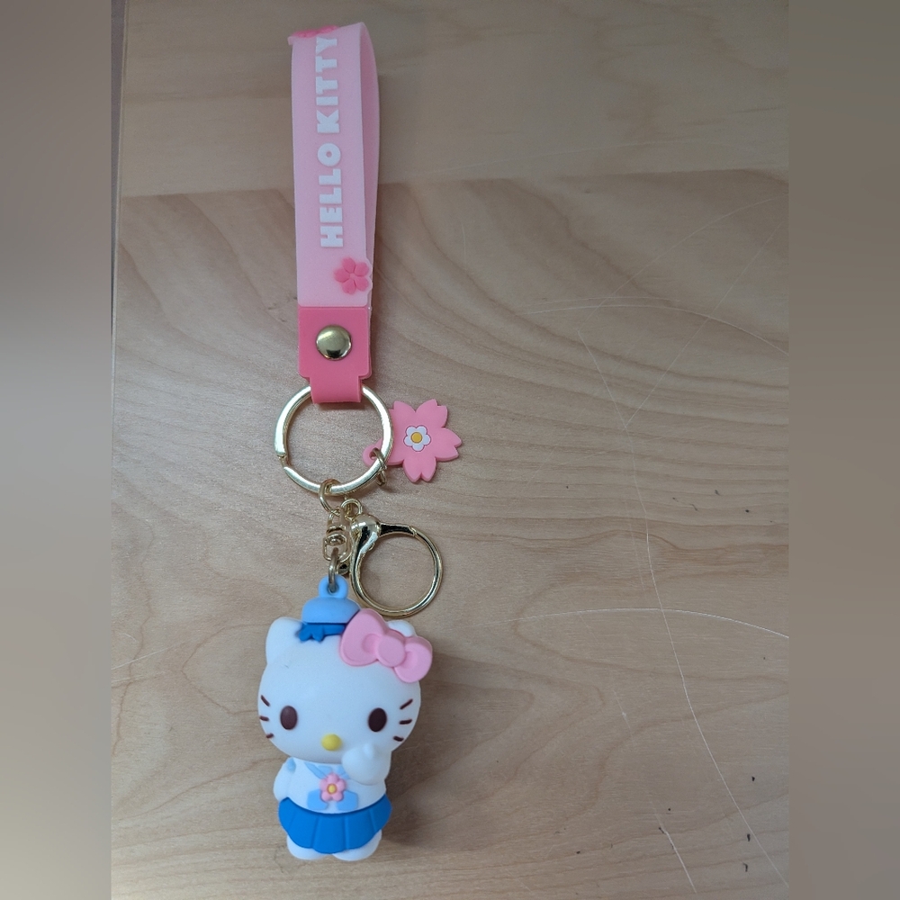 Hello Kitty Pink and Blue Keychain Charm